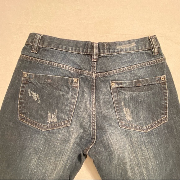 Free Planet Men’s Straight Leg Distressed Blue Jeans, Size 32/32 - Picture 5 of 12